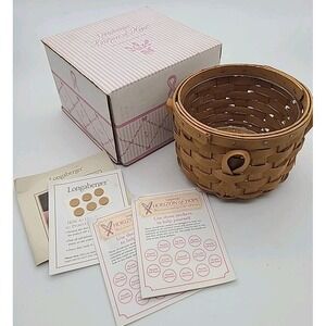 Longaberger 2006 Horizon of Hope Basket with‎ Plastic Protector 6" x 3.5" w/ box